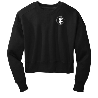Ladies Crop Fleece Crewneck Sweater Thumbnail